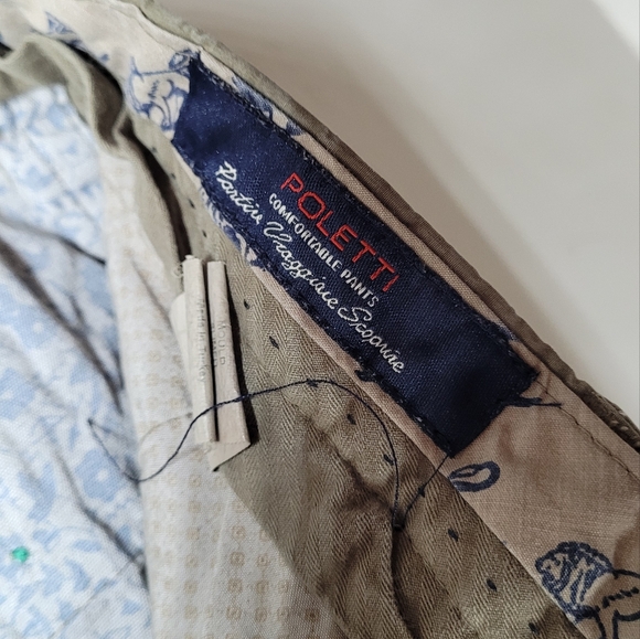 Poletti khaki cotton trousers - slim fit vintage sz 32 - Picture 10 of 13